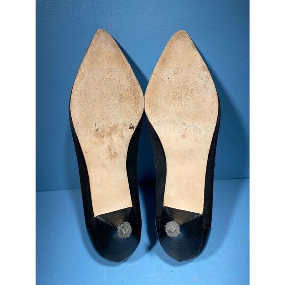 Beverly Feldman Black  Leather Kitten Heels Size 6,5 - Picture 8 of 8